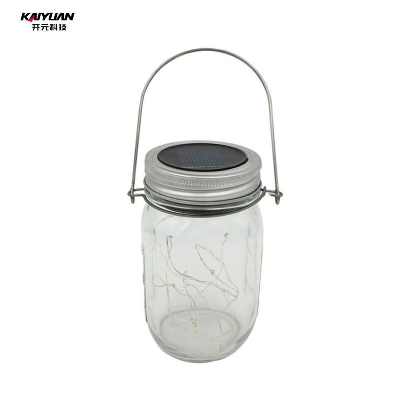 Beautiful solar mason jar light clear glass bottle lamp