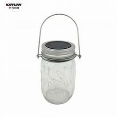 Beautiful solar mason jar light clear glass bottle lamp