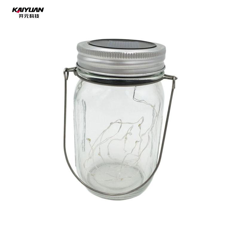 Beautiful solar mason jar light clear glass bottle lamp 2