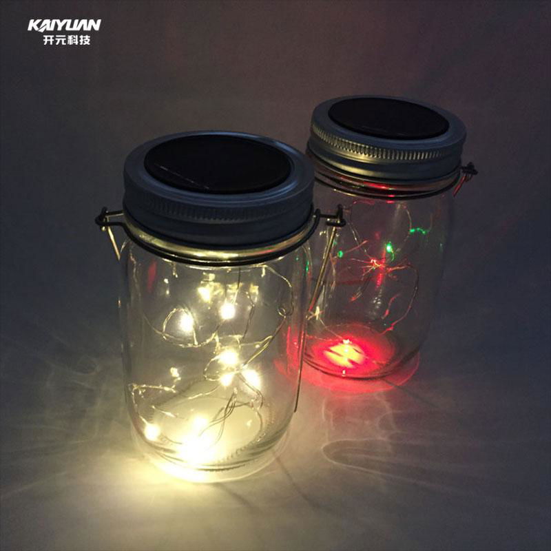 Beautiful solar mason jar light clear glass bottle lamp 3