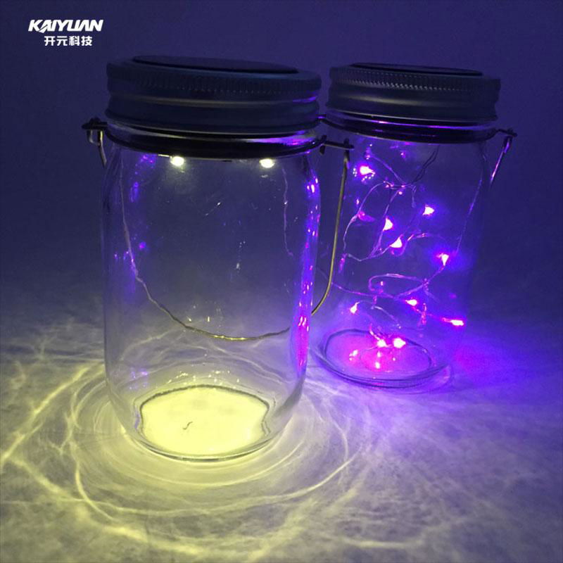 Beautiful solar mason jar light clear glass bottle lamp 4