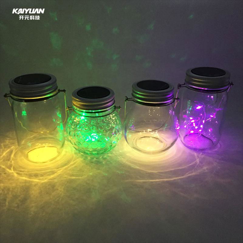 Beautiful solar mason jar light clear glass bottle lamp 5