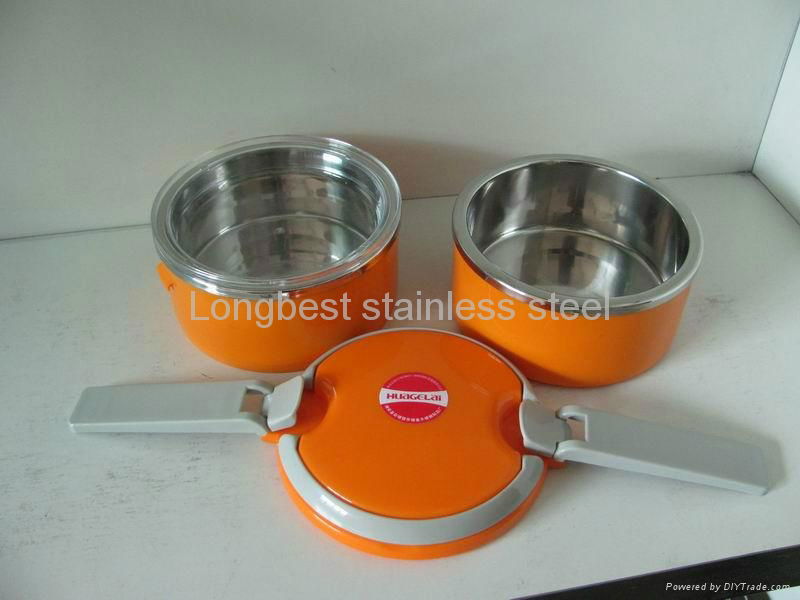 2 layer stainless steel stackable tiffin box  lunch box 2