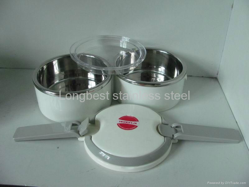 2 layer stainless steel stackable tiffin box  lunch box 4