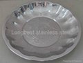 Stainless steel fruit tray round plate deep dish 1