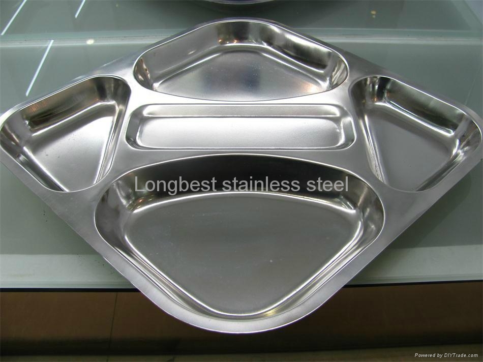 Stainless Steel Rectangular Divided Dinner plate 4 sections TSA00832