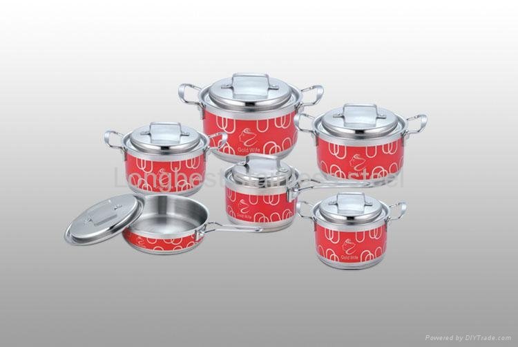 10pcs set stainless steel stockpot  cooking pots 3