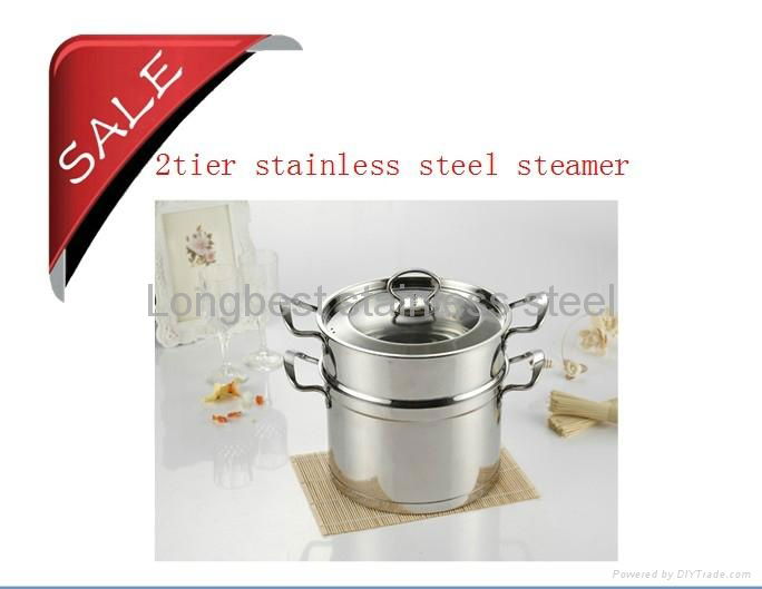 2 tier stainless steel steamer Pots  Pans Skillets Woks 3