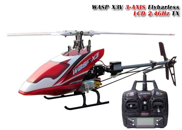  思凱利6通道無副翼3D特技直升機 wasp x3v