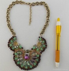 handmade beads&imitation diamond necklace