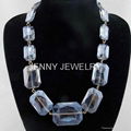 big imitation diamon   lass bead necklace statement