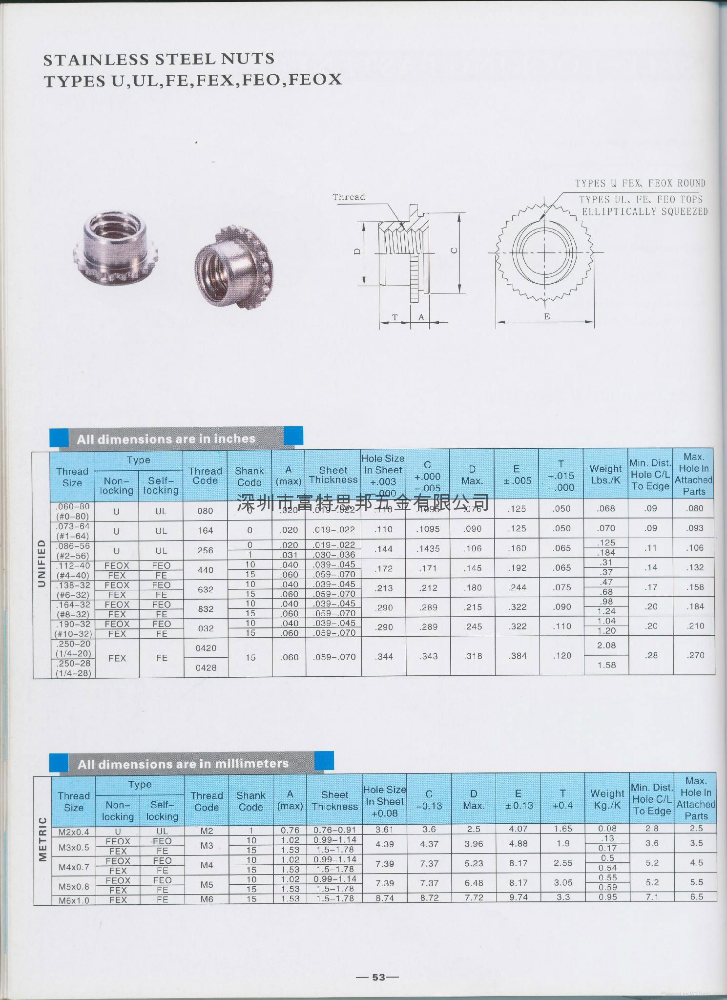 自鎖螺母 FE FEO FEOX  4