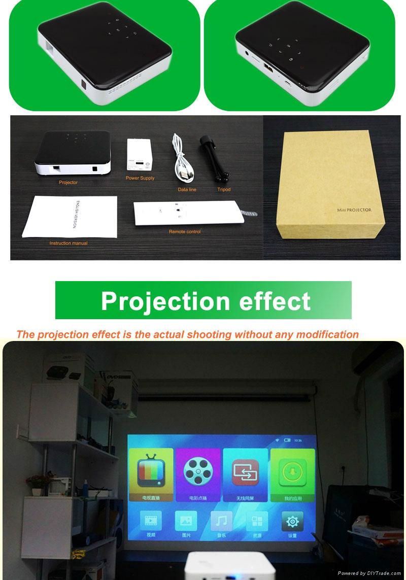 2015 New model DL-S5  wireless connection mini LED projector with Android system 5