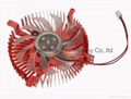 Round CPU Cooler cooling heatsink fan red 12VDC 1