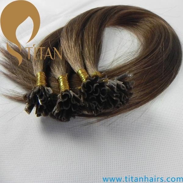 20inch hot selling Brazilian human hair brown color nail hair extension