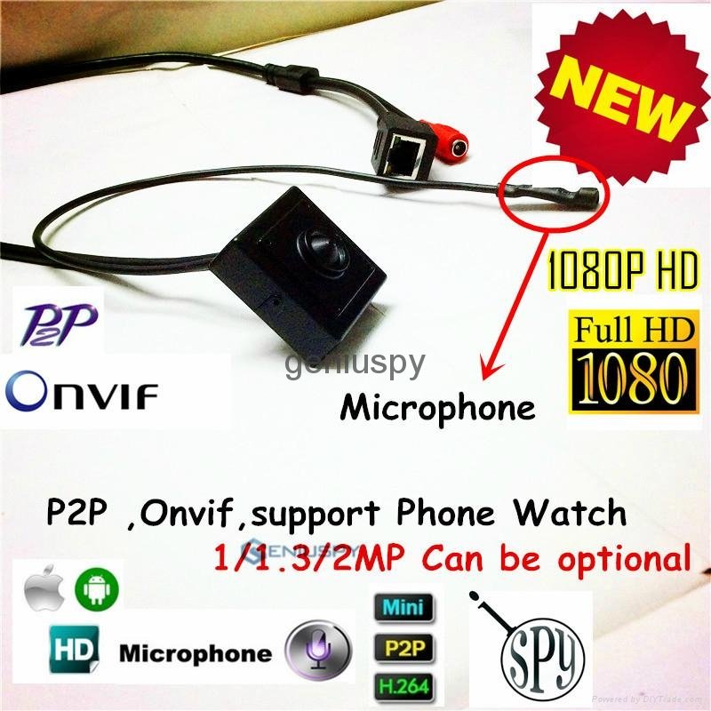 Mini Audio Video Camera Ip 1080P Onvif 2 Megapixel Pinhole IP camera Hidden