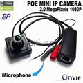 P2P Audio POE Mini IP Camera 1080P Indoor Microphone 2MP Onvif  1