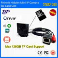 720P HD P2P Onvif H.264 Sd Card Storage Super Mini Pinhole IP Camera Support Pho