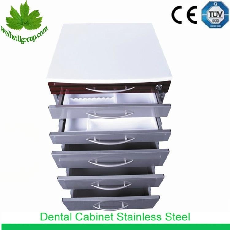 SSU-01 Stainless steel Dental clinic cabinet movable with wheels 4