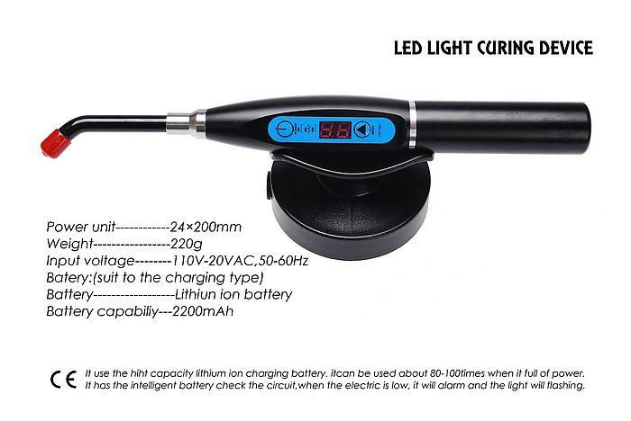 new design big power 5 W colorful cordless Dental LED curing light 2