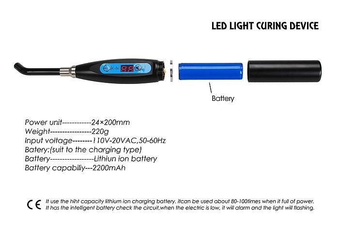 new design big power 5 W colorful cordless Dental LED curing light 3