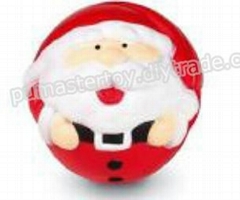 PU santa claus ball Christmas gift novelty stress ball stress reliever shape