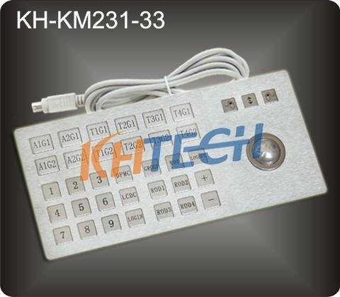 IP65 Industrial metal kiosk keyboard with trackball 4