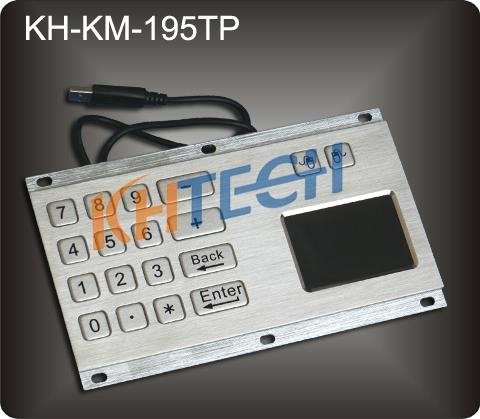 Stainless steel kiosk keyboard with touchpad
