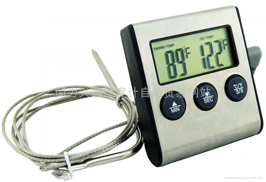 Magnet Digital BBQ Kitchen Cooking Meat Food Probe Thermometer With Timer 2