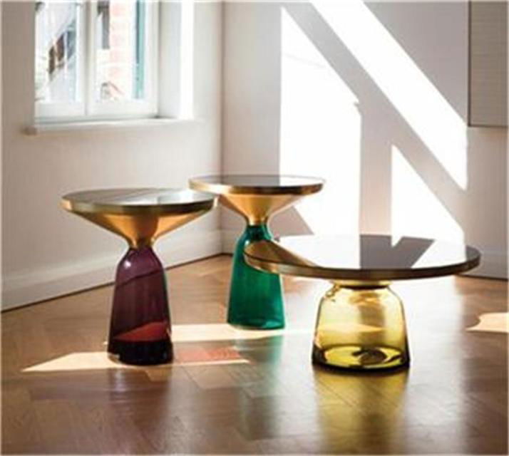 Replica designer modern glass coffee side table Sebastian herkner bell table 3