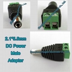 2.1*5.5mm DC Male Plug Power Adapter for CCTV Camera