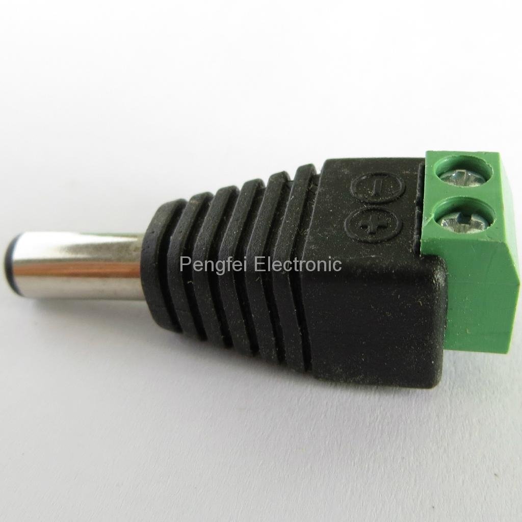 2.1*5.5mm DC Male Plug Power Adapter for CCTV Camera 2