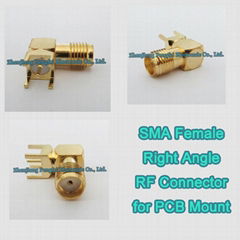 SMA Female Right Angle PCB Mount RF Connector