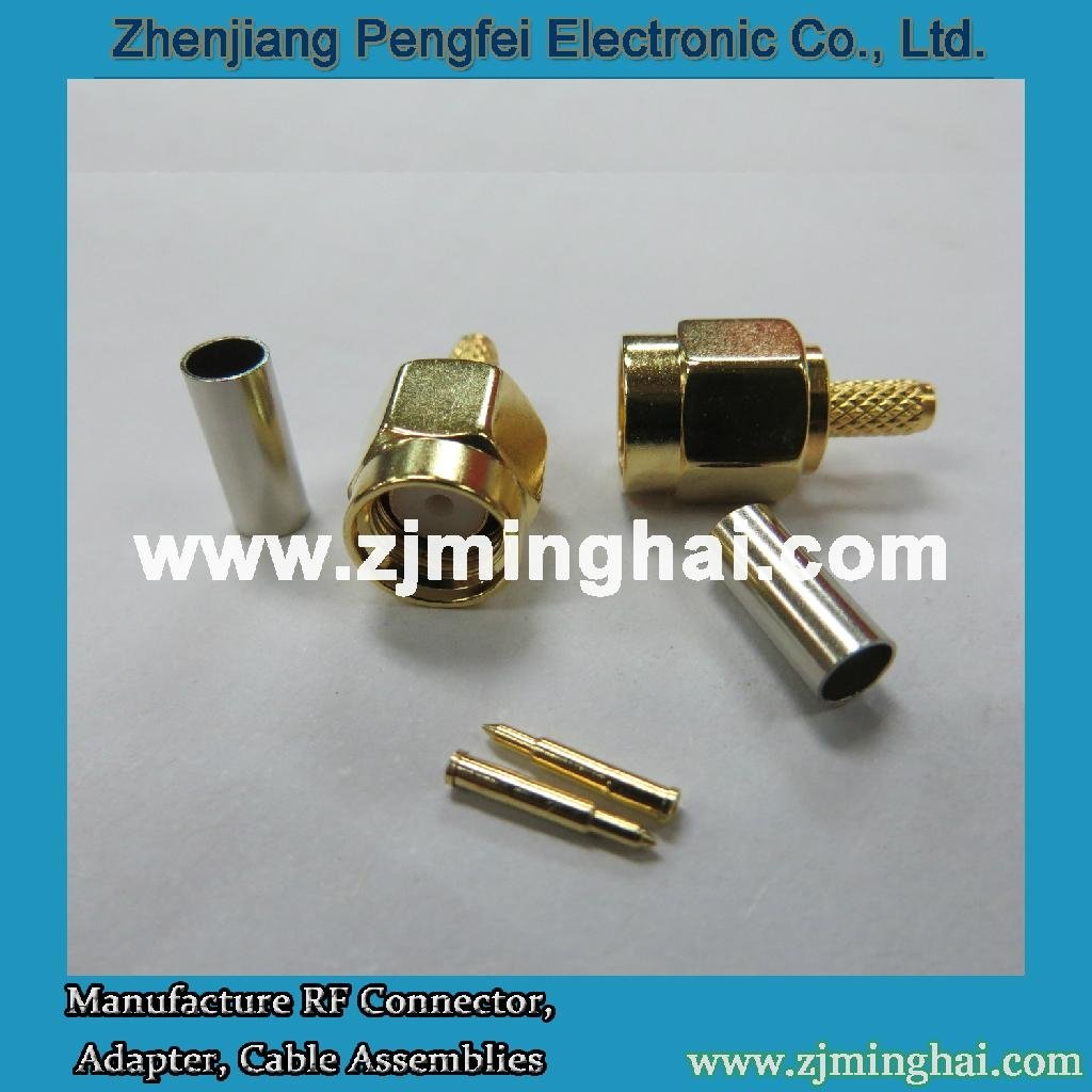 SMA Male RF Connector for RG174, LMR100 Cable 2