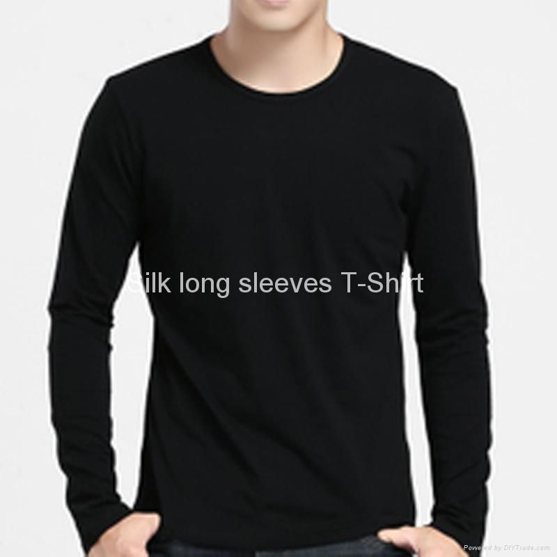 Silk Long Sleeves Round Neck Top for Men