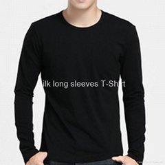 Silk Long Sleeves Round Neck Top for Men