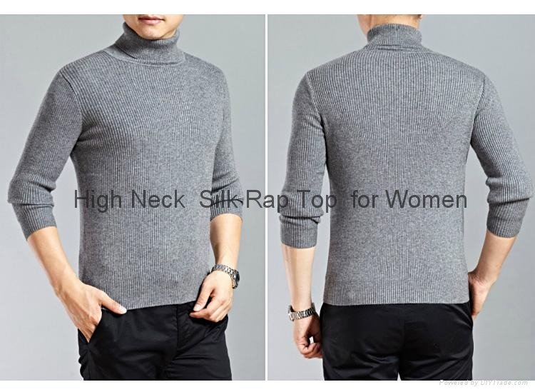 High Collar Silk Sweater for Men