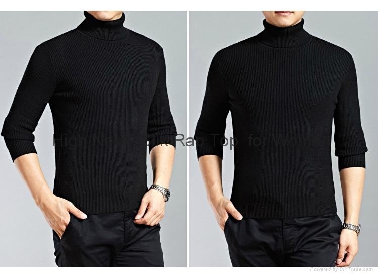 High Collar Silk Sweater for Men 2