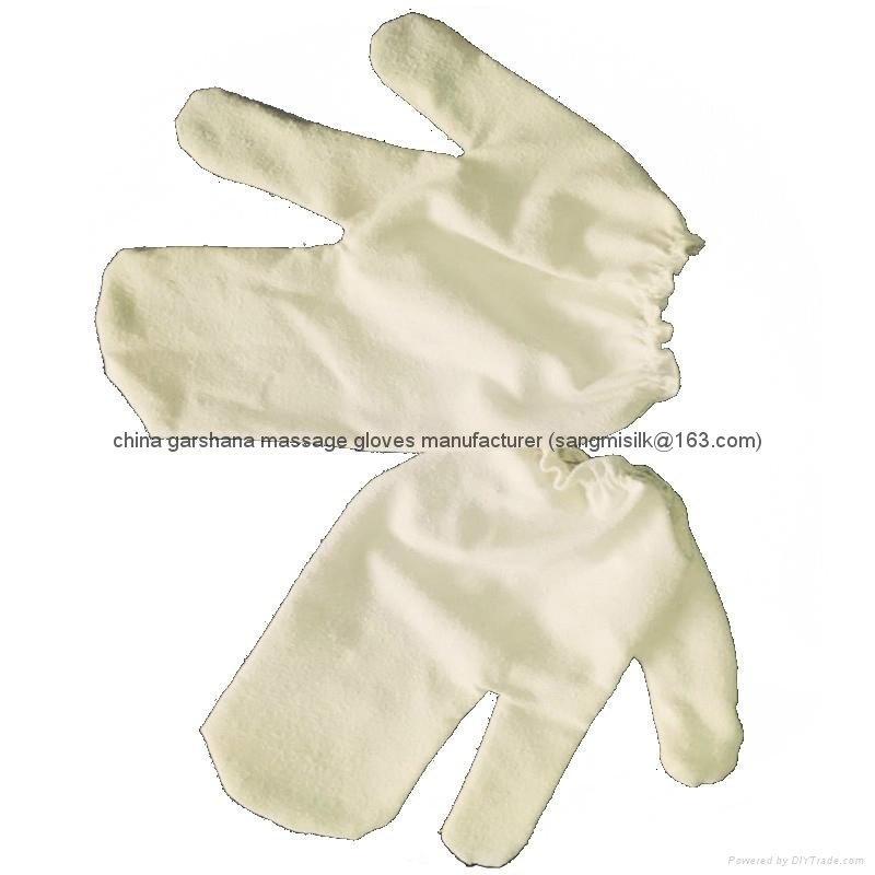 ayurvedic garshana 100% raw silk dry massage gloves 