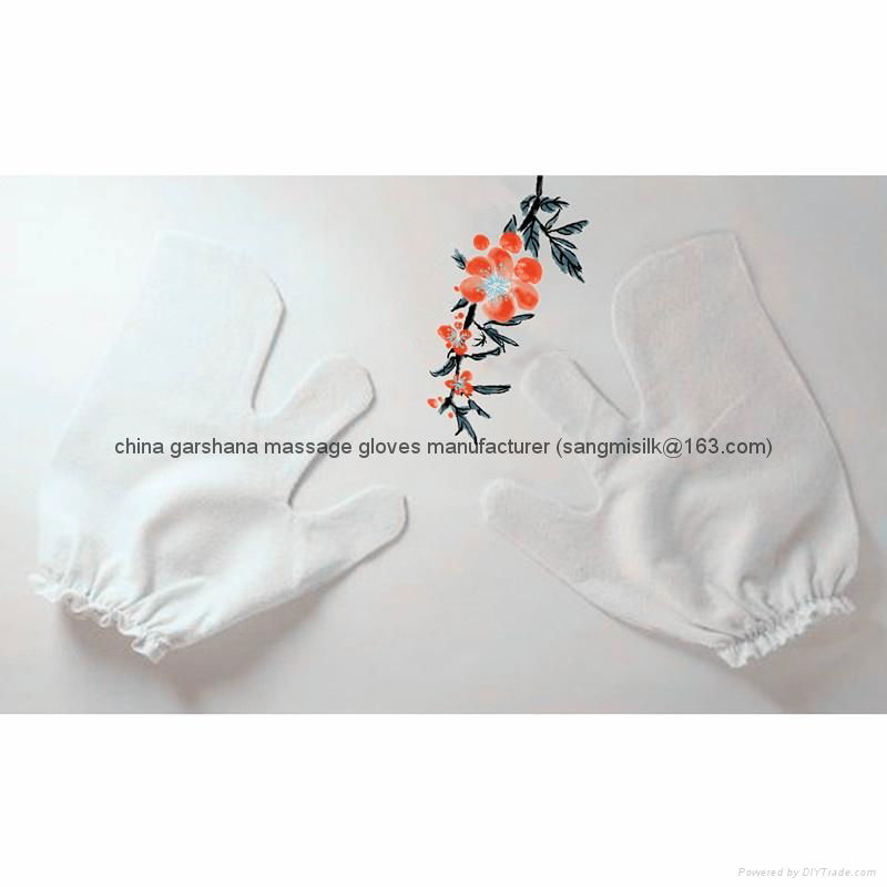 ayurvedic garshana 100% raw silk dry massage gloves  2