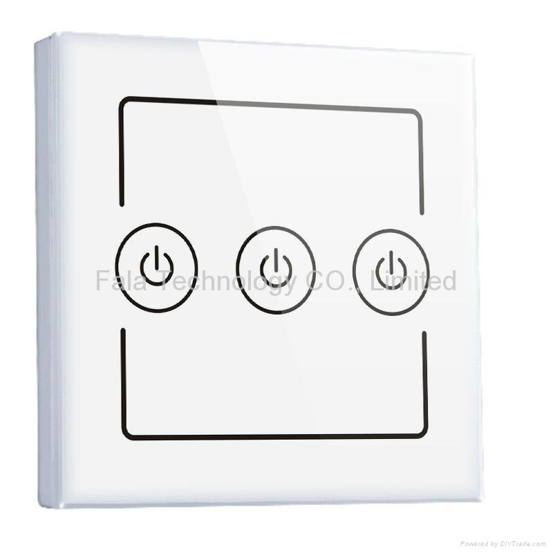 Three Gang wall switch of home automation system Control by iPhone/Android WiFi