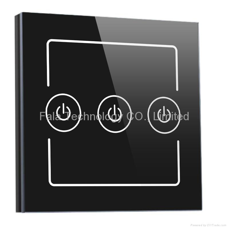 Three Gang Touch Wall Switch Of WiFi Home Automation Control By iPhone/Android