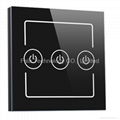 Three Gang Touch Wall Switch Of WiFi Home Automation Control By iPhone/Android 1