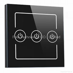 Three Gang Touch Wall Switch Of WiFi Home Automation Control By iPhone/Android