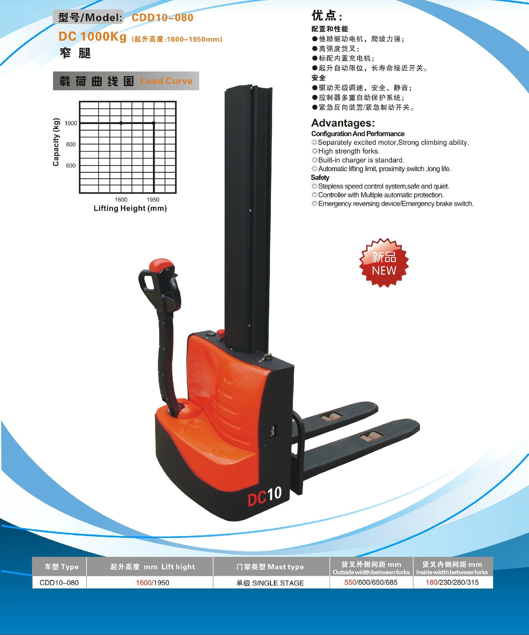 经济型单立柱堆高机CDD10-080 2