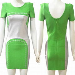 2014 New Special Green Elegant Summer Short Sleeve HL844 Evening Party Celebrity