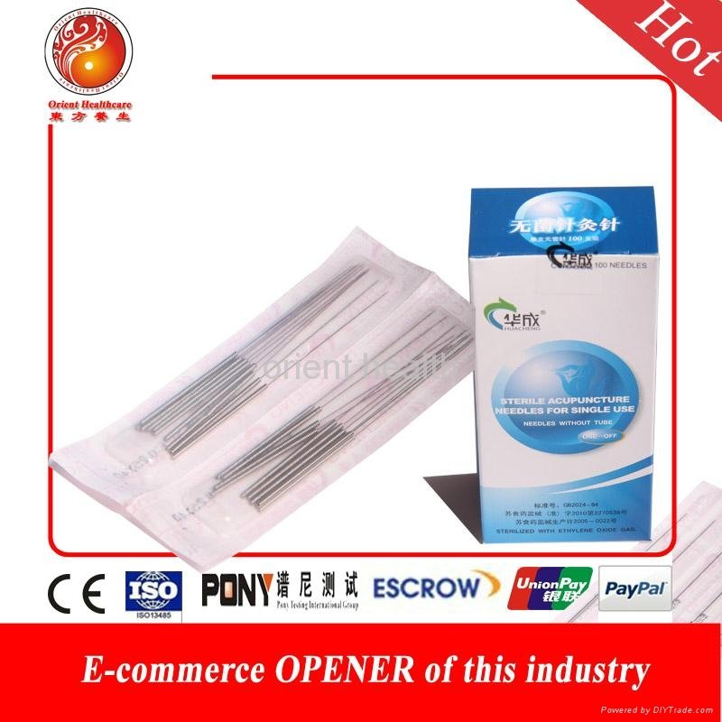 Stainless Steel Acupuncture Needle Without Tube 10pcs/blister CE/ISO