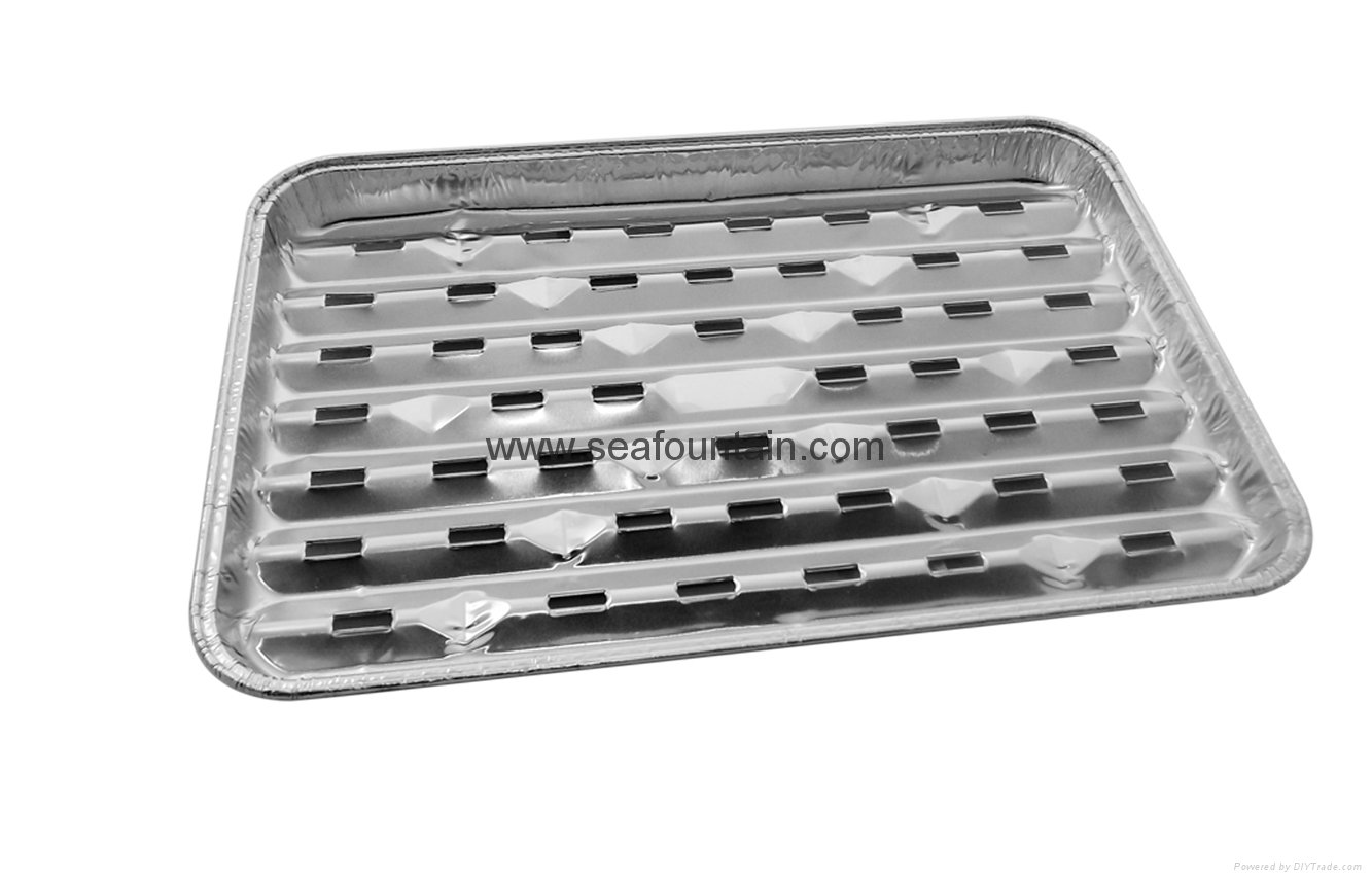 rectangle shape barbecue grill use BBQ aluminum foil pan plate sheets 3