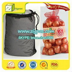 Made in china with low rate and ISO14001 approve small drawstring onion mesh bag