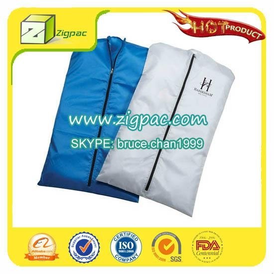 Widely empolyed in apparel industry and clear foldable zipper garment bag